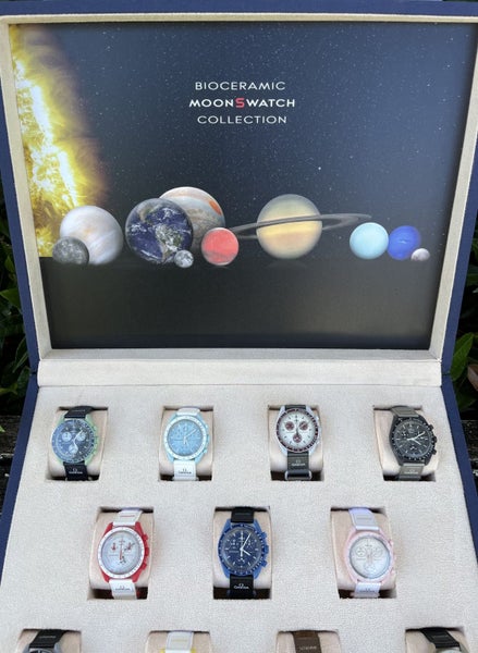 Swatch Omega Complete Moonswatch Set of 11 Watches in Case UNWORN Boxes & Papers Carousel 2