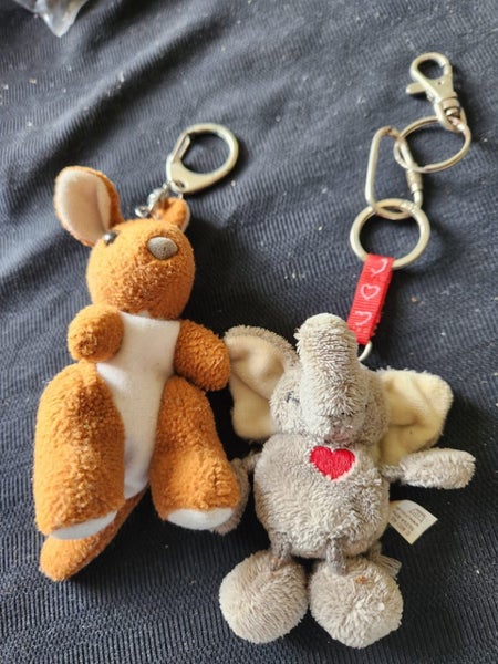 Key Rings - Fabric Animals x 2 (Elephant and Kangaroo) Carousel 1