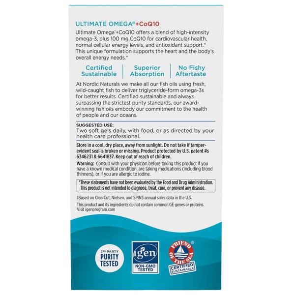 Nordic Naturals, Ultimate Omega + CoQ10, 60 Softgels Carousel 3