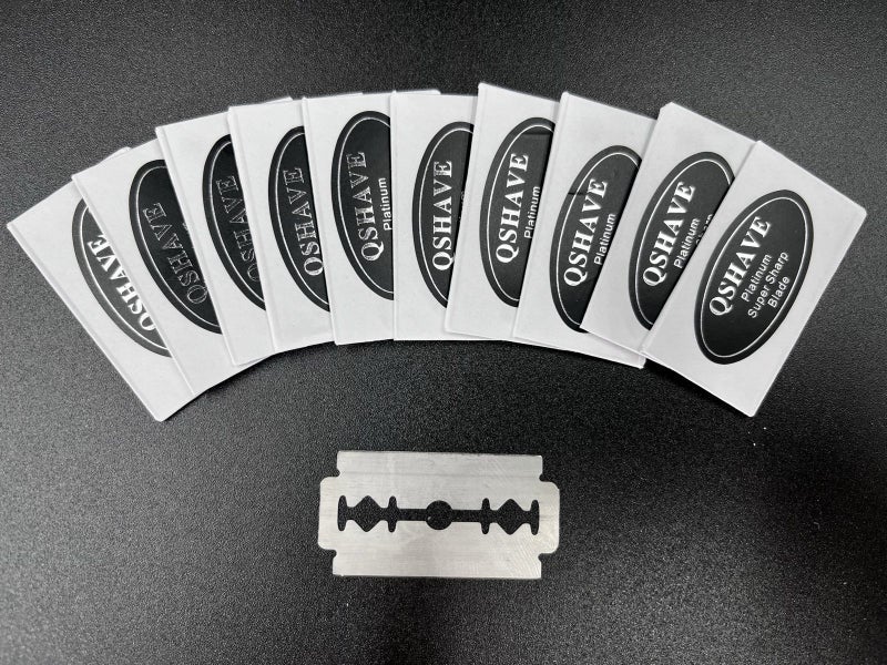 10 PCS Qshave Platinum Super Sharp Blades IT Razor Straight Double Edge Carousel 1