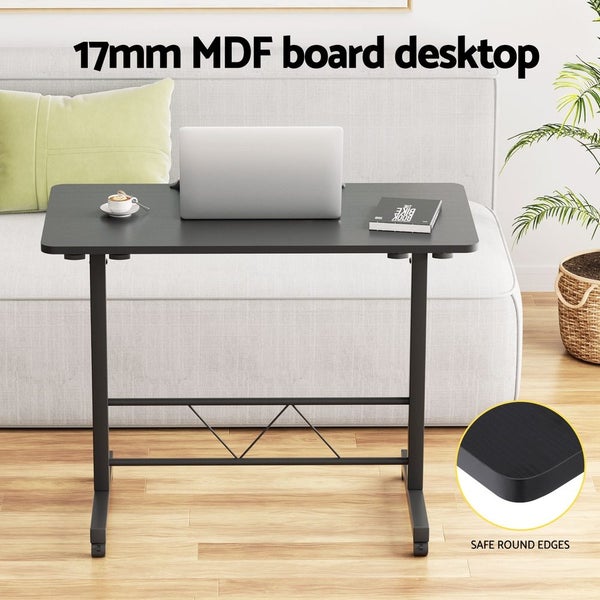 Artiss Laptop Desk Table Height Adjustable Wooden Bed Side Tables 80CM Black Carousel 5