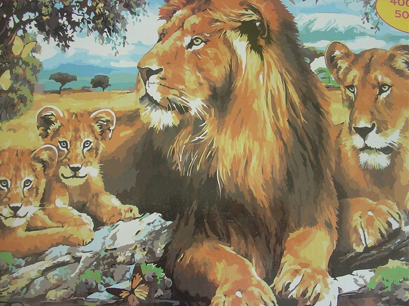 Lions Large Paint by Numbers Painting Carousel 9