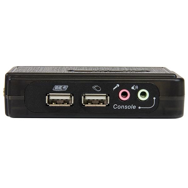 2 Port Black USB KVM Switch Kit with Audio and Cables Carousel 6