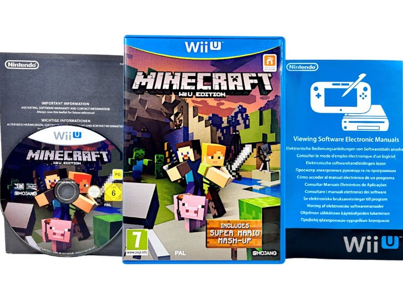 MINECRAFT (Wii U MARIO Edition) *MINT COMPLETE* Carousel 1