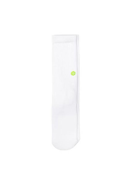 Ethika Boys White Crew Sock - Flo Green Logo Carousel 2