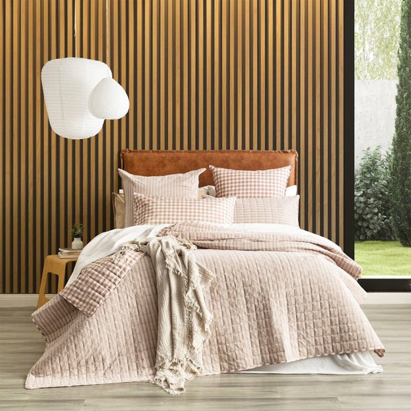 Vintage washed Alison Quilted Coverlet Set Clay Carousel 1