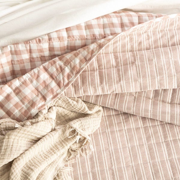 Vintage washed Alison Quilted Coverlet Set Clay Carousel 4