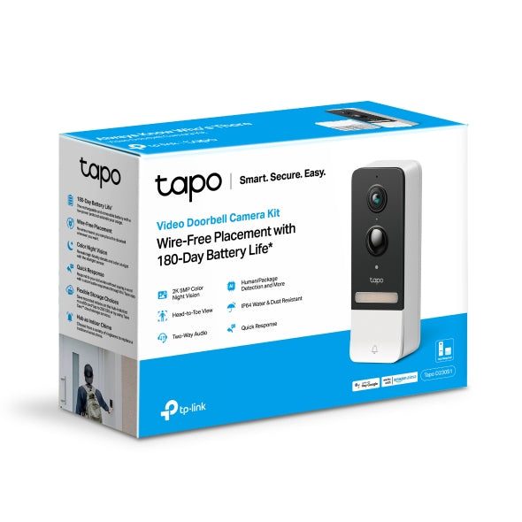 TP-Link tapo Battery Video Doorbell Camera Kit IP64 with LED light and indoor... Carousel 2