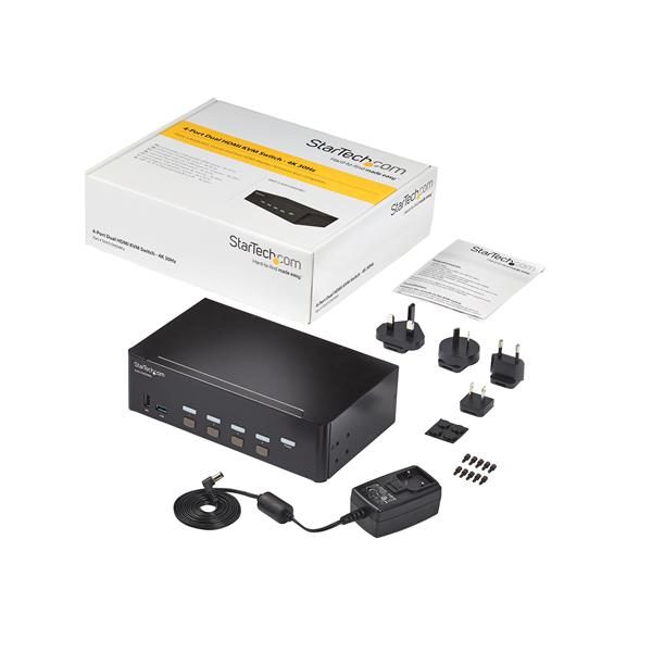 4 Port HDMI KVM Switch - 4K 30Hz - Dual Display Carousel 6