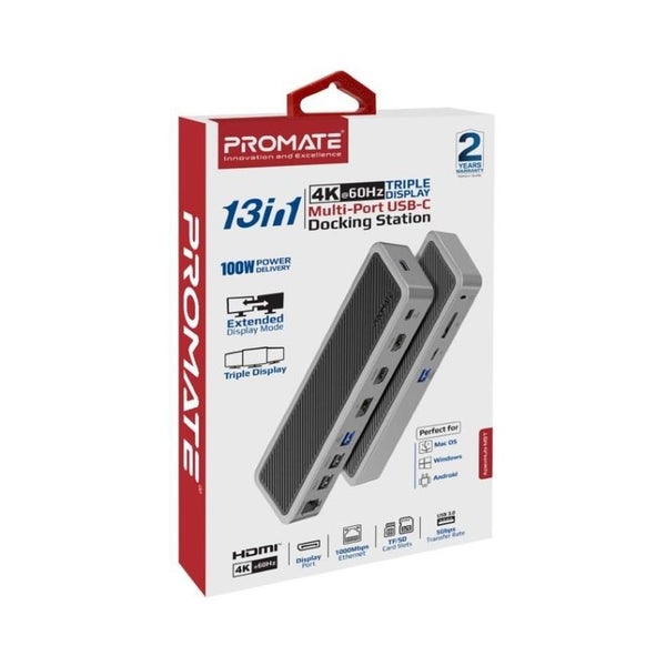 Promate 12-In-1 Multi-Port Hub - Silver/Black (APEXHUB) Carousel 7