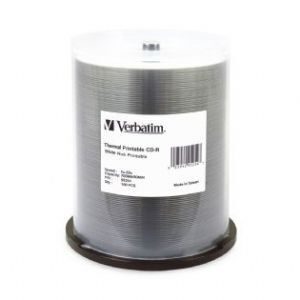 Verbatim CD-R 700MB 100Pk White Wide Thermal 52x - 95254 Carousel 1