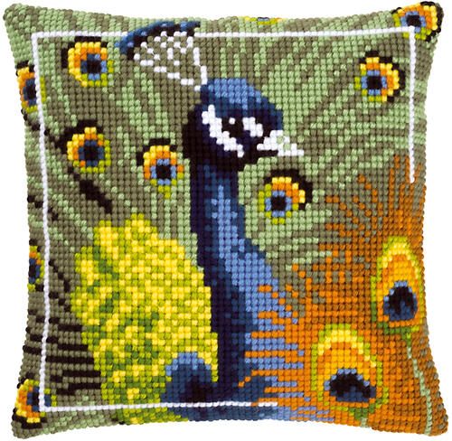 Vervaco Cross Stitch Cushion Kit - Proud peacock Carousel 1