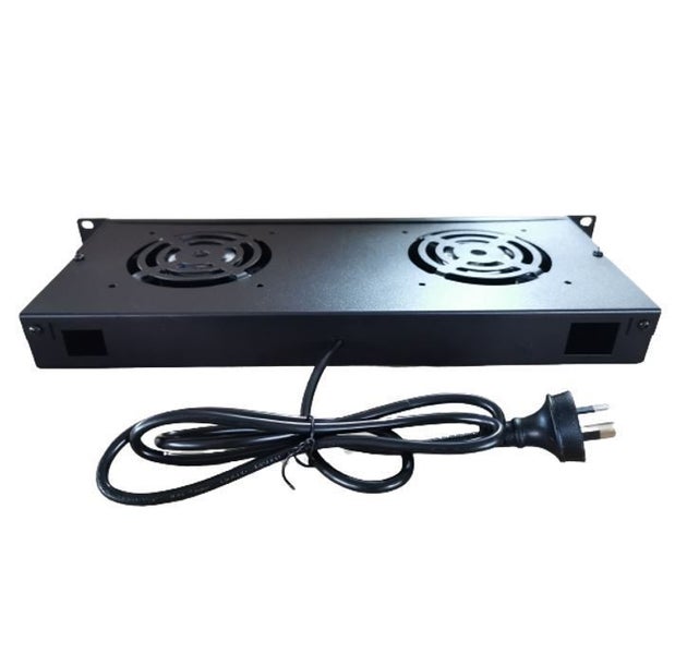 LDR 2 Way Rackmountable Fan Kit with power switch - 2x Fans - 1U Size - Black Me Carousel 2