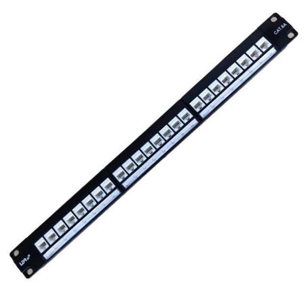 LDR 24 Port Cat6A UTP Patch Panel Rack Mount - 1U Carousel 1