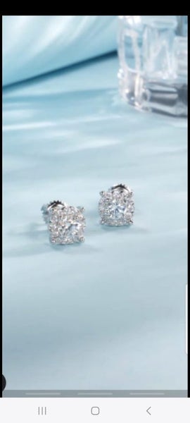 Exquisite genuine diamond moissanite earrings screw backs 1/4 retail bargain Carousel 1