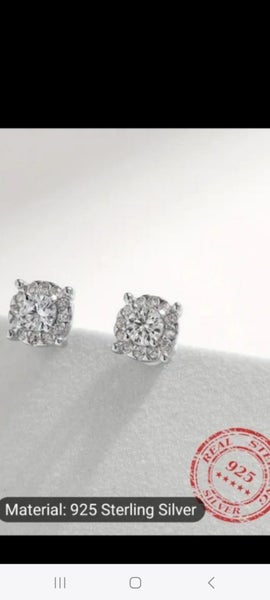 Exquisite genuine diamond moissanite earrings screw backs 1/4 retail bargain Carousel 2