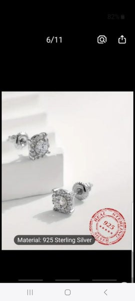 Exquisite genuine diamond moissanite earrings screw backs 1/4 retail bargain Carousel 5