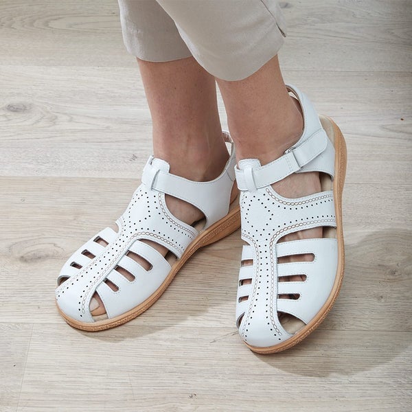 Monique Leather Sandals - Size 5 Eur 36 - White Carousel 1
