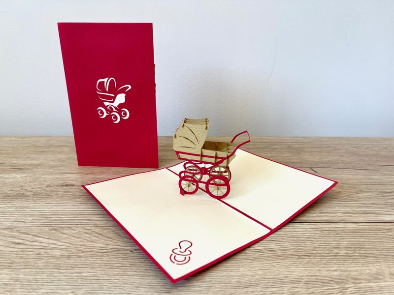 3D POP UP Card - Baby Cradle Carousel 2
