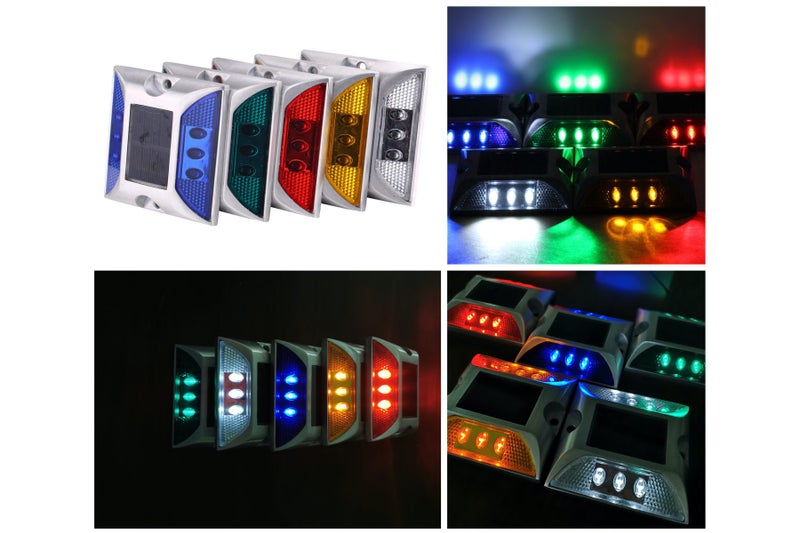 Square Solar LED Road Stud, Double Side Carousel 1