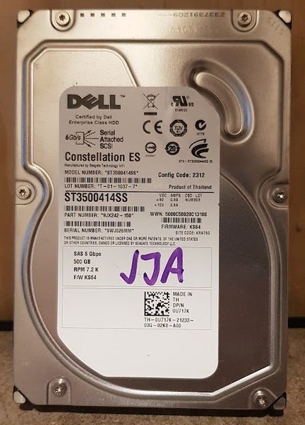 500GB DELL CONSTELLATION ES 7.2k SAS HARD DRIVE 3.5" ( ST3500414SS ) Carousel 1