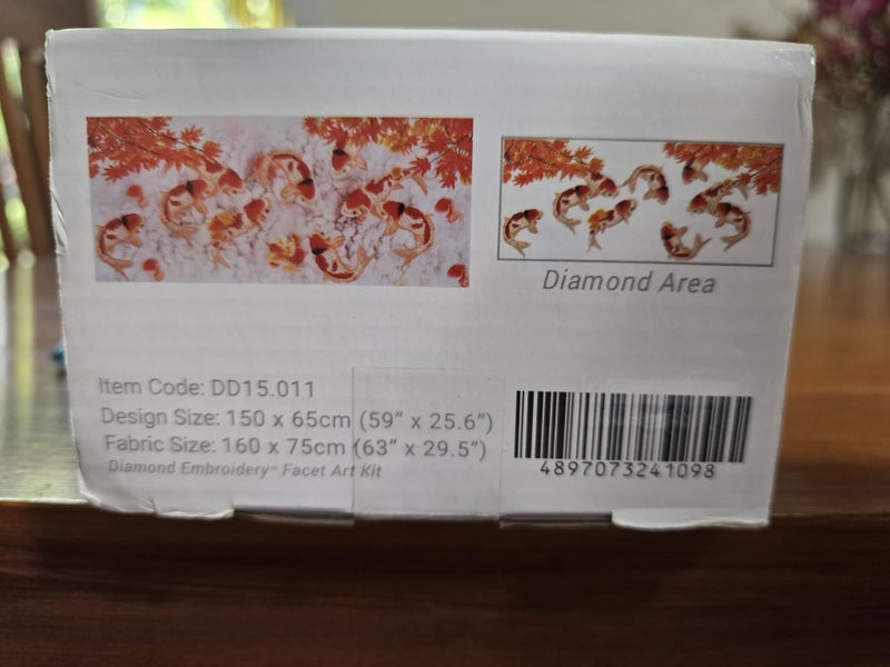 DIAMOND DOTZ ‘Coy Carp’ Very Large Kit, Small Part Done Carousel 2