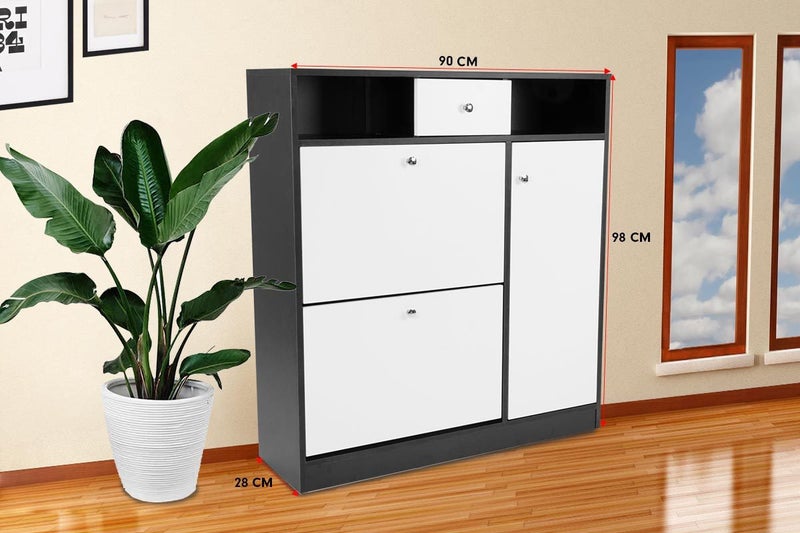 Shoe Rack Cabinet Wooden Storage Organiser Shelf Cupboard Drawer Carousel 6
