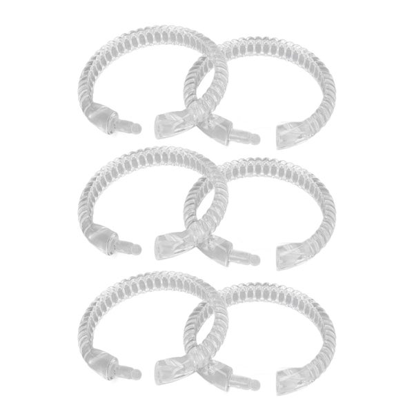 curtain rod rings 24Pcs Curtain Rings ABS Transparent O Shape Shower Curtain Carousel 5