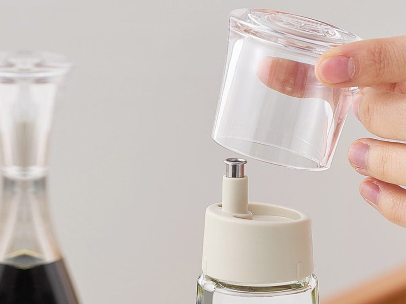 260ml Mouthwash Dispenser for Bathroom Glass Oil Container Vinegar Bottle Carousel 2