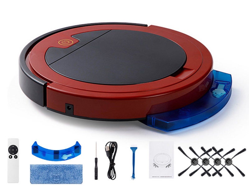 1500Pa Robot Vacuum And Mop Cleaner With Remote Control Red Carousel 1