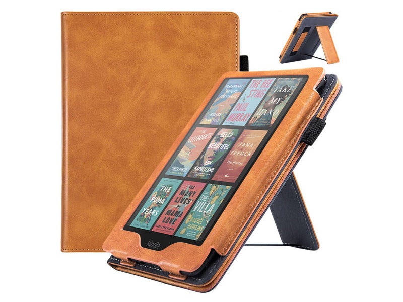 Case With Stand For Kindle Paperwhite 12th Gen PU Leather Cover Brown Carousel 1