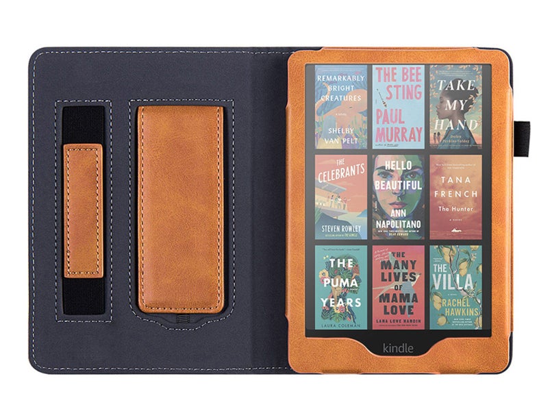 Case With Stand For Kindle Paperwhite 12th Gen PU Leather Cover Brown Carousel 5