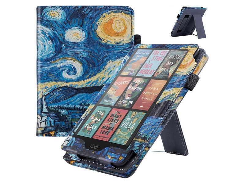 Case With Stand For Kindle Paperwhite 12th Gen PU Leather Cover Starry Sky Carousel 1