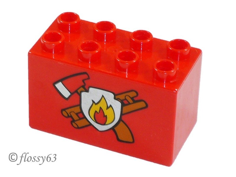 ®™DUPLO - Brick 2 x 4 x 2 with Fire Department Pattern Carousel 1