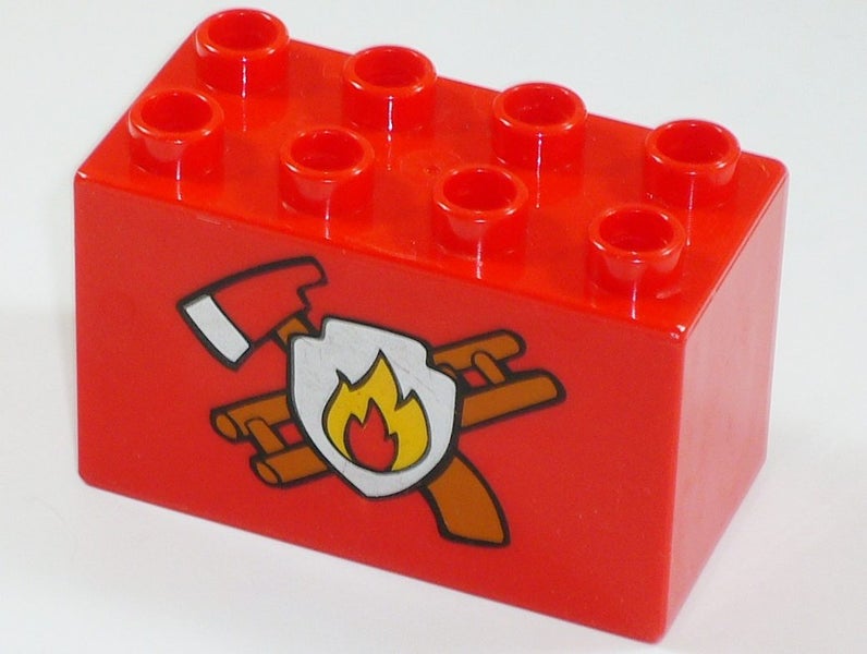 ®™DUPLO - Brick 2 x 4 x 2 with Fire Department Pattern Carousel 2