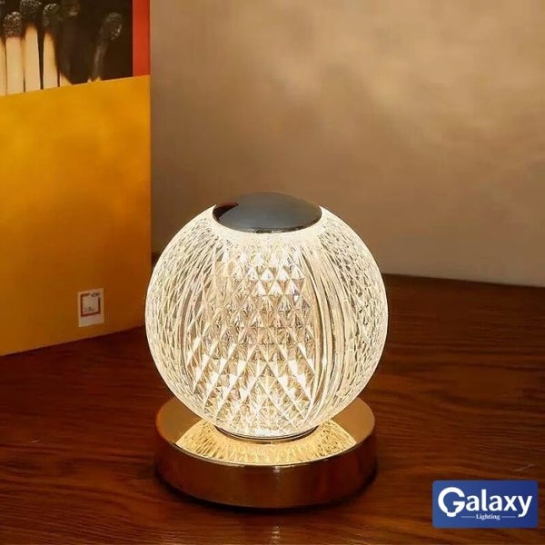 Brushed Brass With Crystal Table/Battery Light T210 Carousel 1
