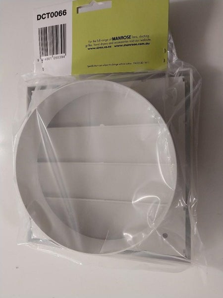 EXTERIOR GRAVITY SHUTTER VENT GRILL FOR 150mm RANGEHOOD OR BATHROOM EXTRACTION Carousel 2