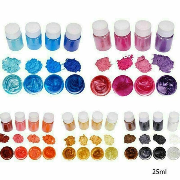 20x Mixed Mica Powder Epoxy Resin Dye Pearl Natural Mica Pigment Mineral Powder Carousel 10