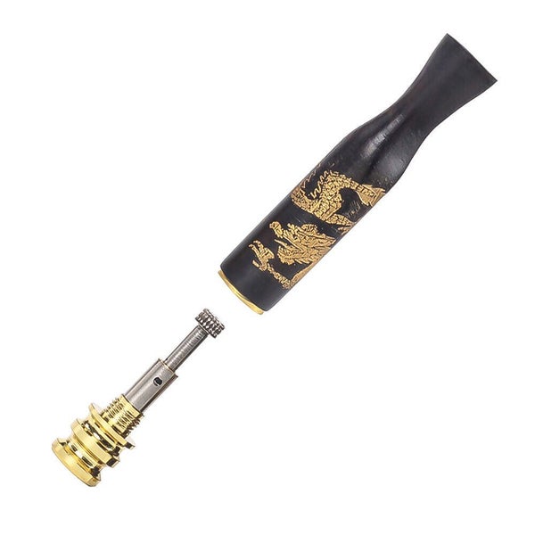 Dual Use Ebony Carving Dragon Filter Cigarette Holder Healthy Smoking Exquisite Carousel 2