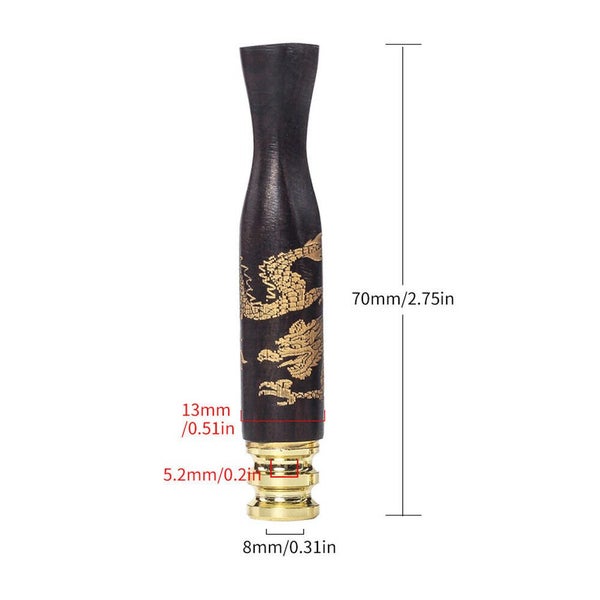 Dual Use Ebony Carving Dragon Filter Cigarette Holder Healthy Smoking Exquisite Carousel 15