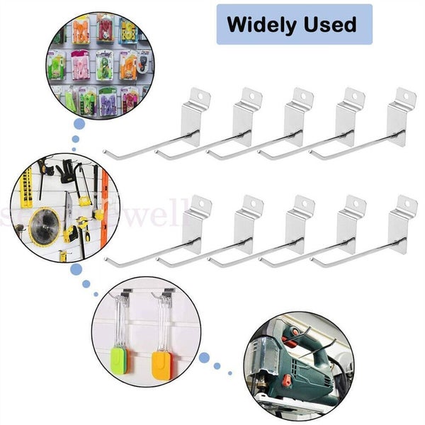 20pcs BULK Slatwall Hooks 150mm 100mm Slat Wall Grooved Panel Hook 3.2MM Carousel 2