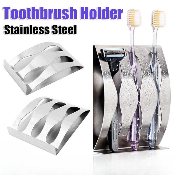 Toothbrush Wall Mount Holder Stainless Steel Suction Cups Bathroom Organizer Carousel 1
