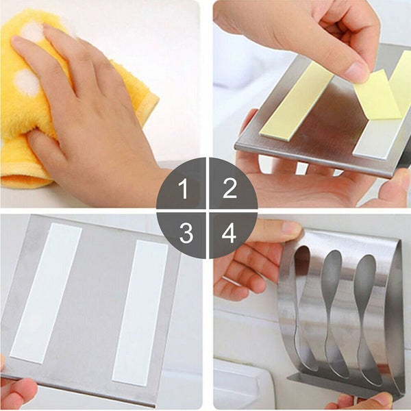 Toothbrush Wall Mount Holder Stainless Steel Suction Cups Bathroom Organizer Carousel 12