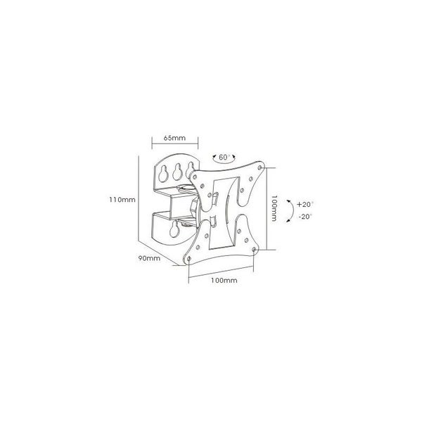 Brateck LCD-501 13"-27" Monitor Wall Mount - Pivot, Tilt and Swivel Carousel 2