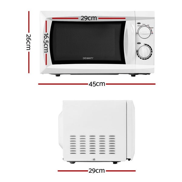 20L Microwave Oven 800W White Carousel 2