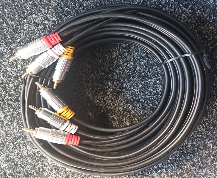 3 RCA to 3 RCA Premium Installer Grade Audio Video Cable 10 metres Carousel 1
