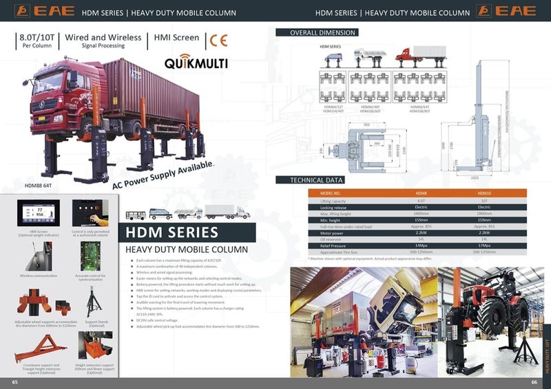 Strada Lifts EAE HDM Series | 8T Heavy Duty Mobile Column Lift Carousel 2