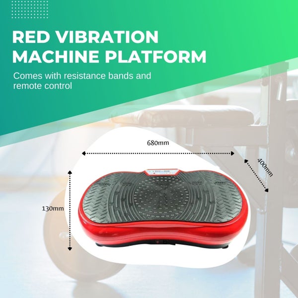 Red Vibration Machine Platform - Exercise Vibrating Plate - Whole Body Workout Carousel 2