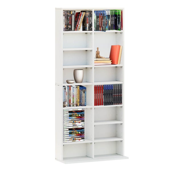 8 Tier CD/DVD Rack- White Carousel 1