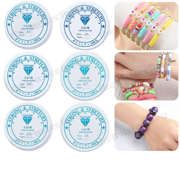 Stretch Elastic Cord String Bead Beading Jewellery Bracelet Clear Thread Line Carousel 1